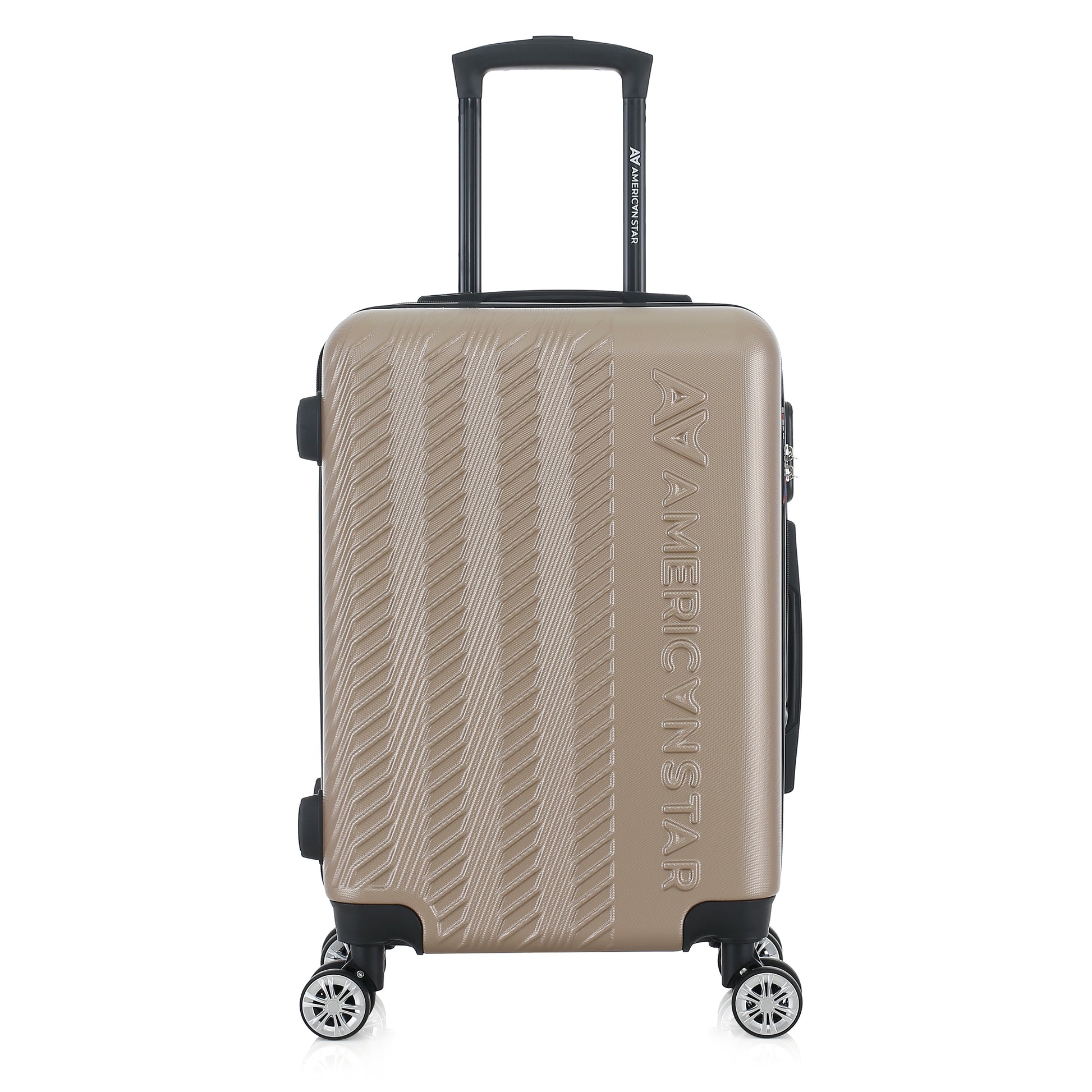 Valise beige de notre collection American Star, Seattle, taille S, de face
