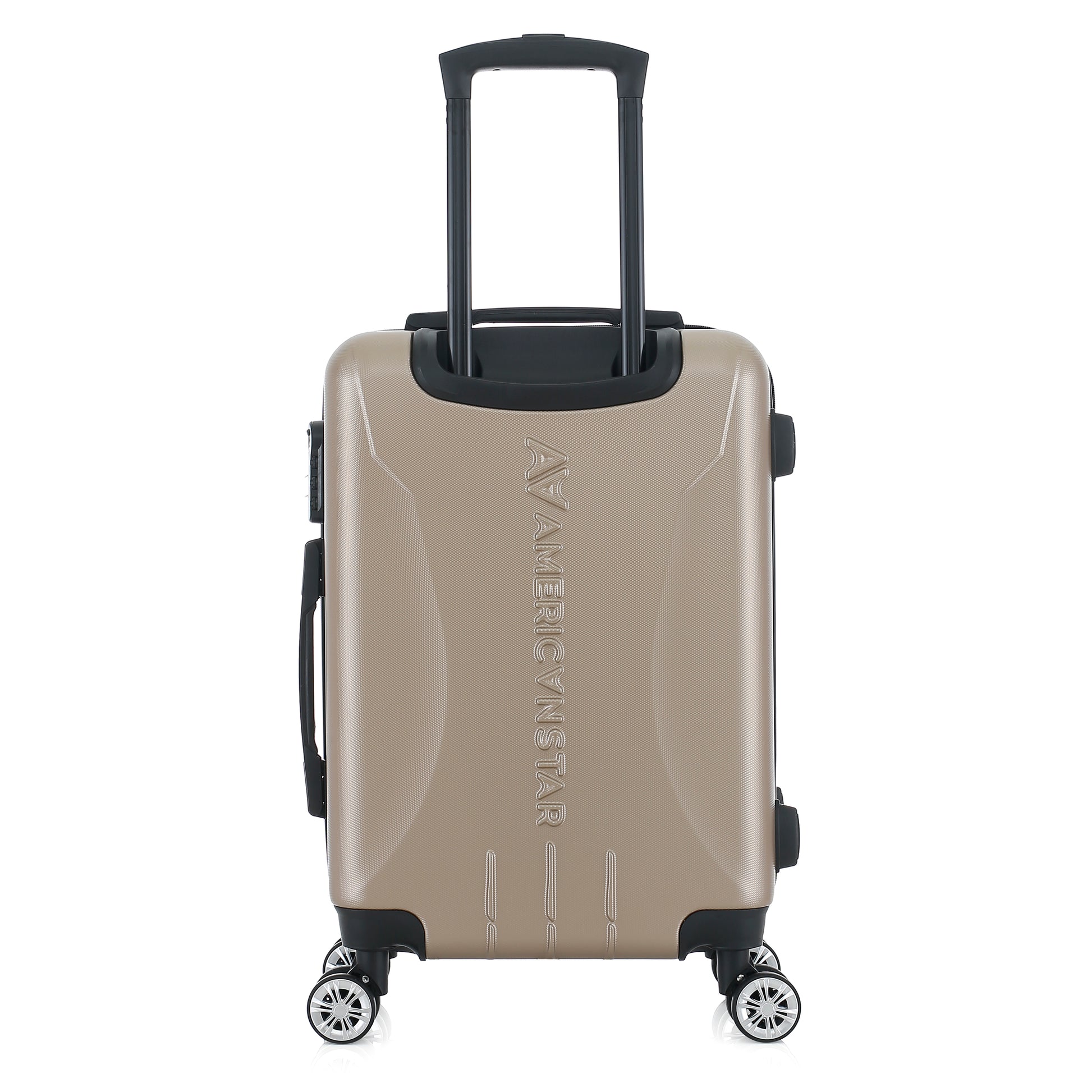 Valise beige de notre collection American Star, Seattle, taille S, de dos
