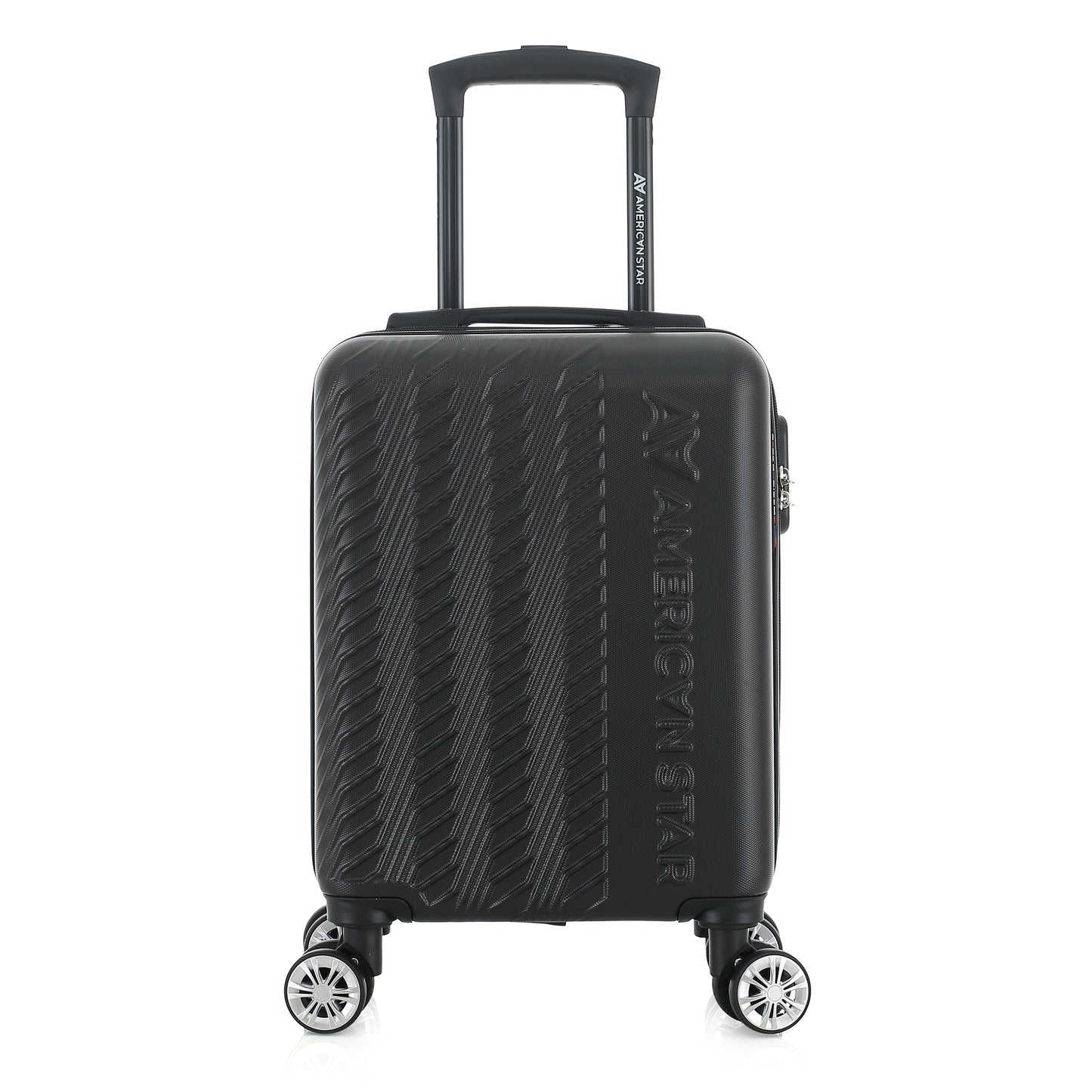 Valise noire de notre collection American Star, Seattle, taille S, de face
