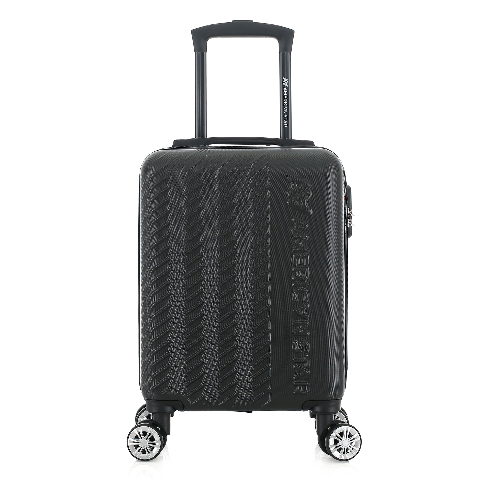 Valise noire de notre collection American Star, Seattle, taille S, de face
