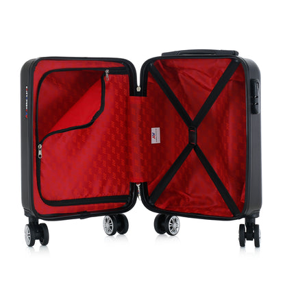 Valise noire de notre collection American Star, Seattle, taille S, ouverte