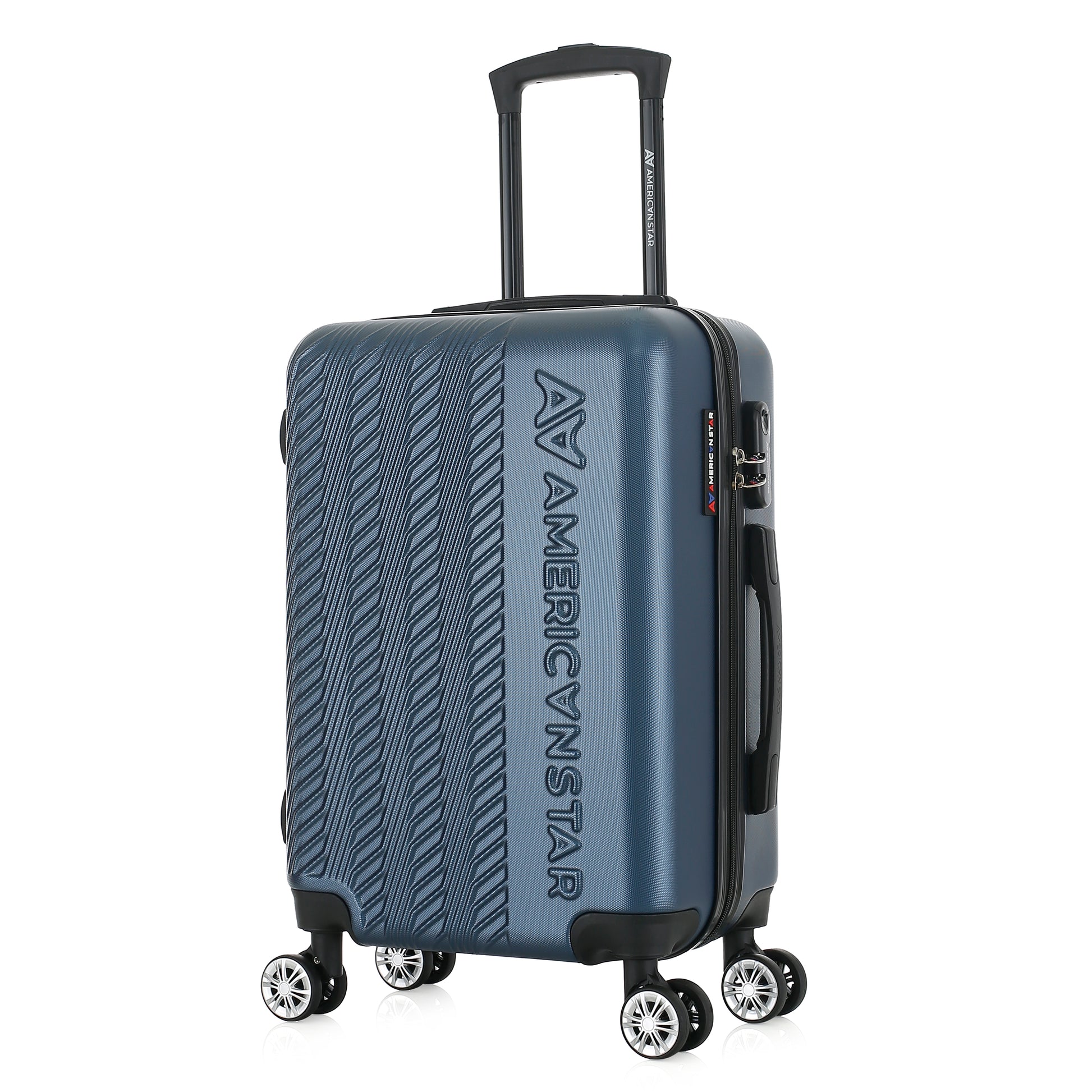 Valise bleue de notre collection American Star, Seattle, taille S, de 3/4