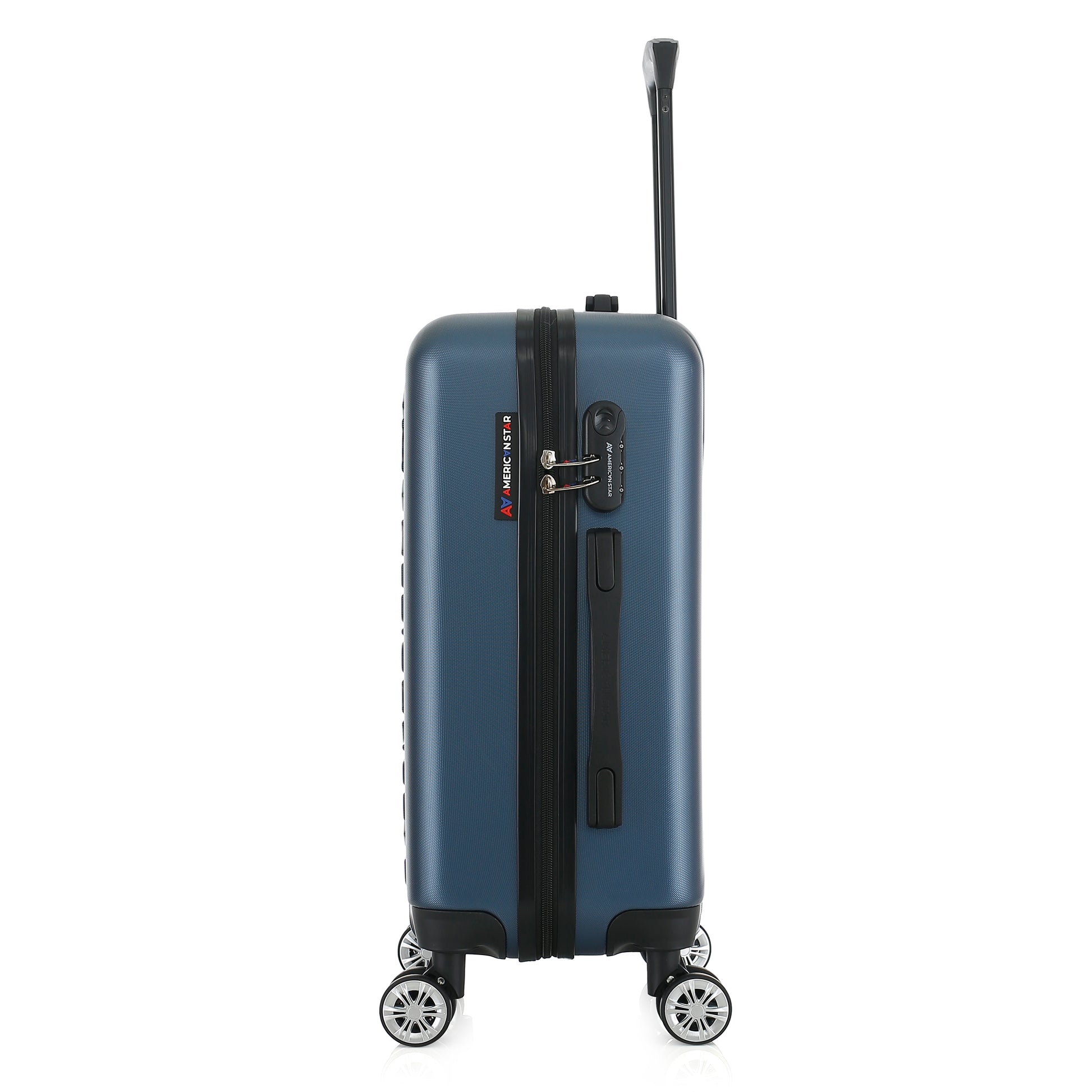 Valise bleue de notre collection American Star, Seattle, taille S, de côté