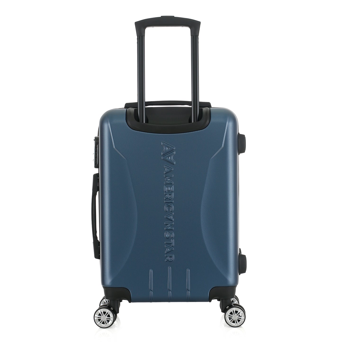 Valise bleue de notre collection American Star, Seattle, taille S, de dos