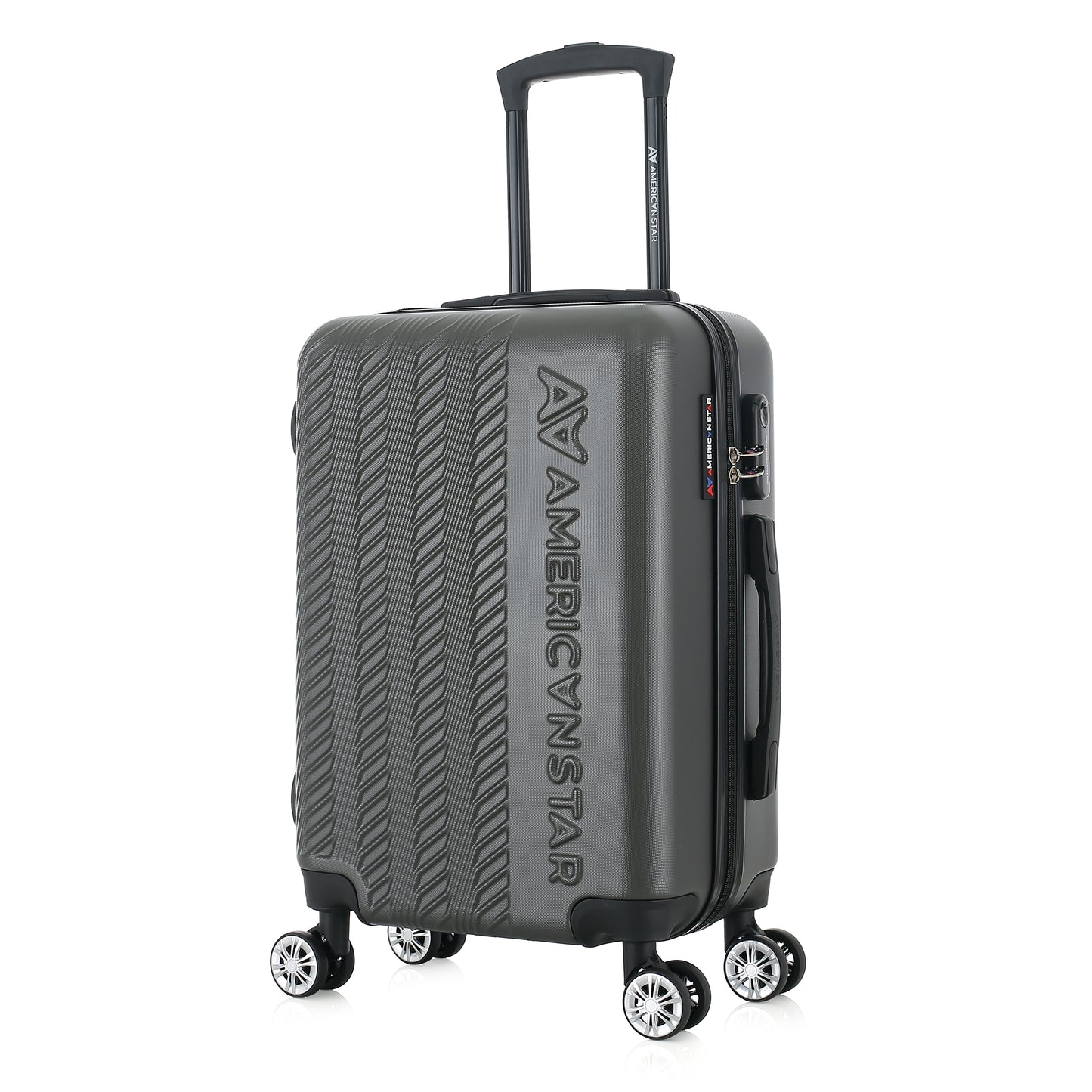 Valise grise de notre collection American Star, Seattle, taille S, de 3/4