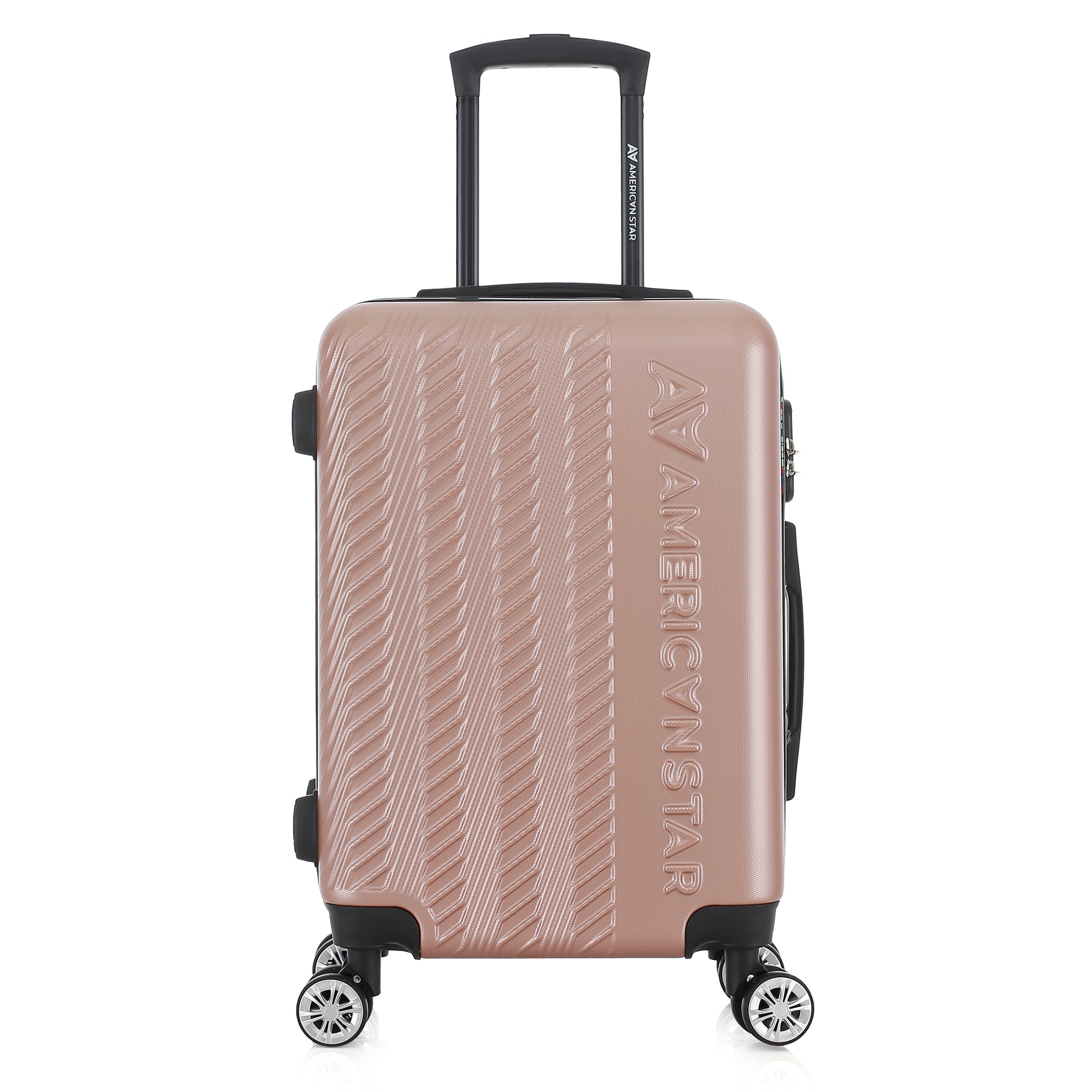 Valise or rose de notre collection American Star, Seattle, taille S, de face
