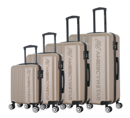 Set de 4 valises beiges de notre collection American Star, Seattle, de côté