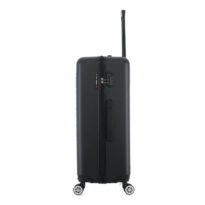 Grande valise noire de côté
