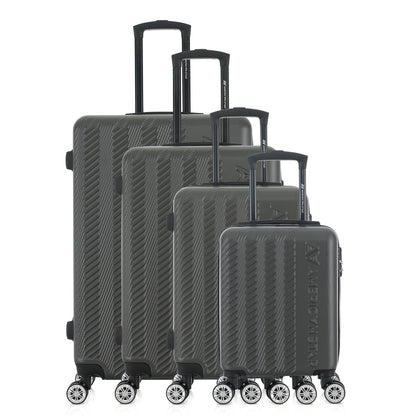 Set de 4 valises grises de notre collection American Star, Seattle, de face