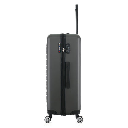 Grande valise grise de côté
