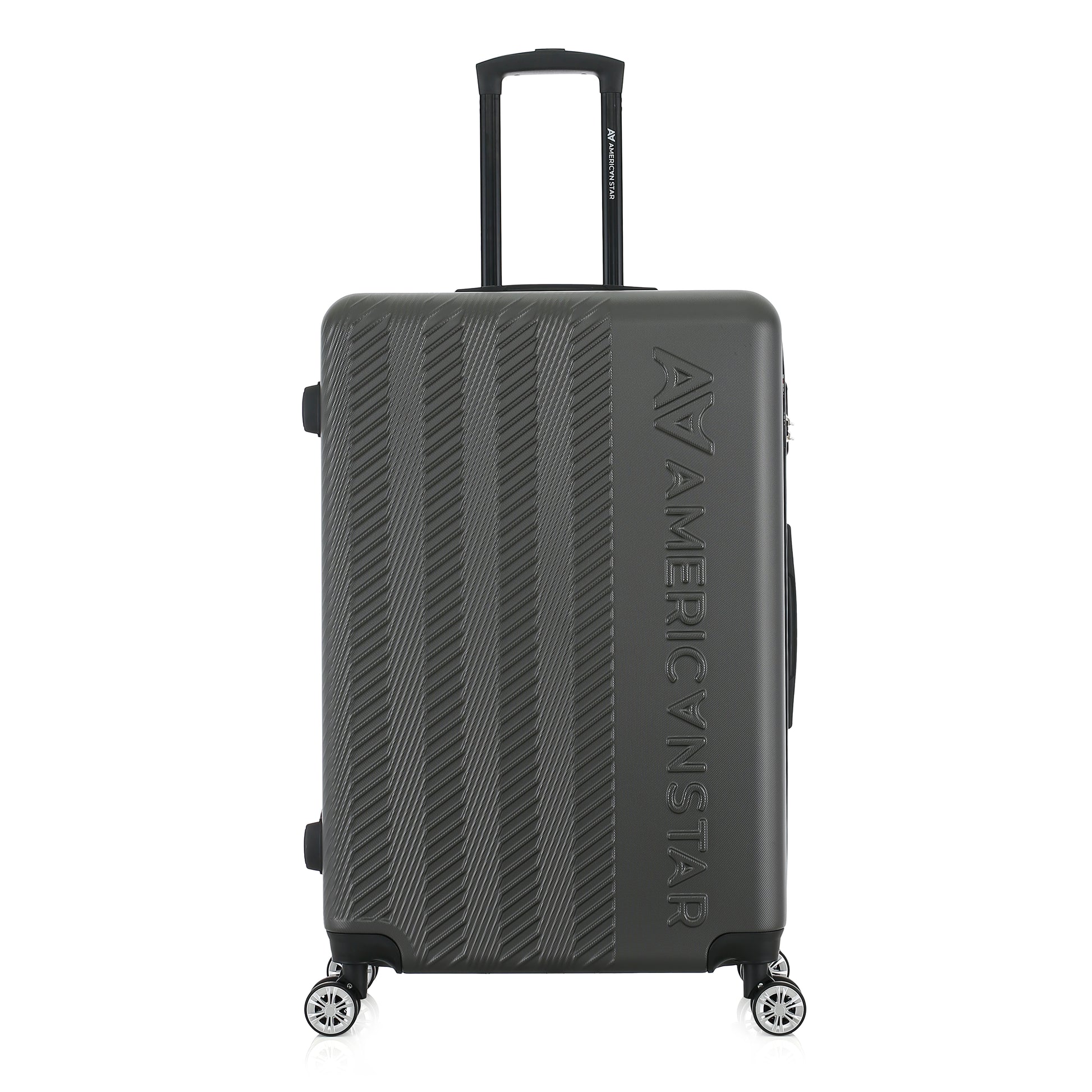 Grande valise grise de face
