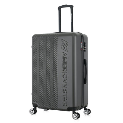 Grande valise grise de 3/4
