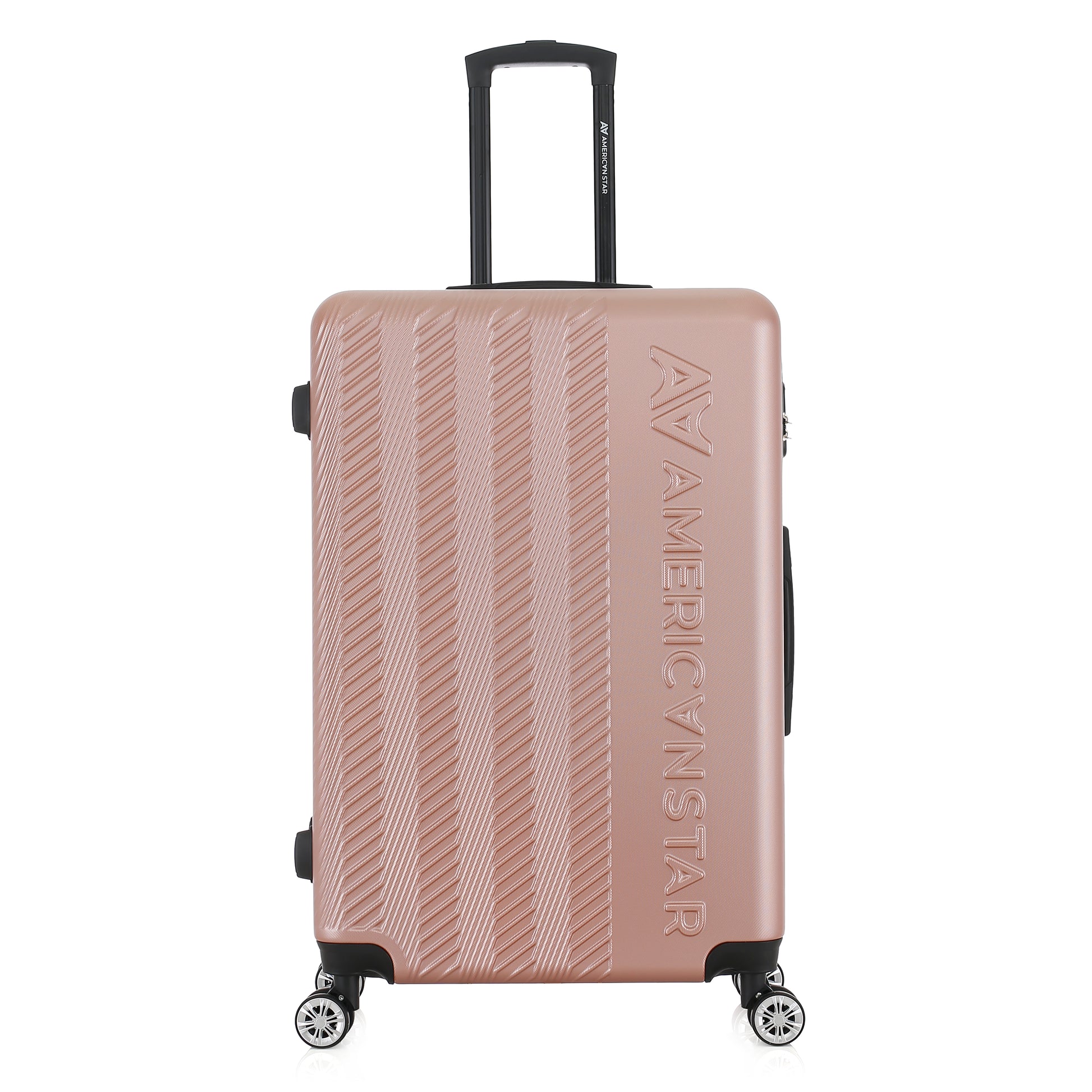 Grande valise rose de face
