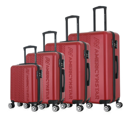 Set de 4 valises rouges de notre collection American Star, Seattle, de côté