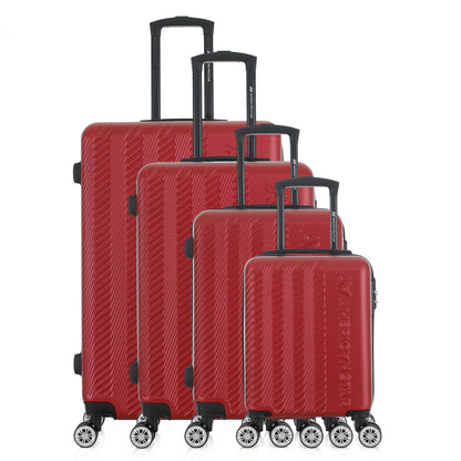 Set de 4 valises rouges de notre collection American Star, Seattle, de face