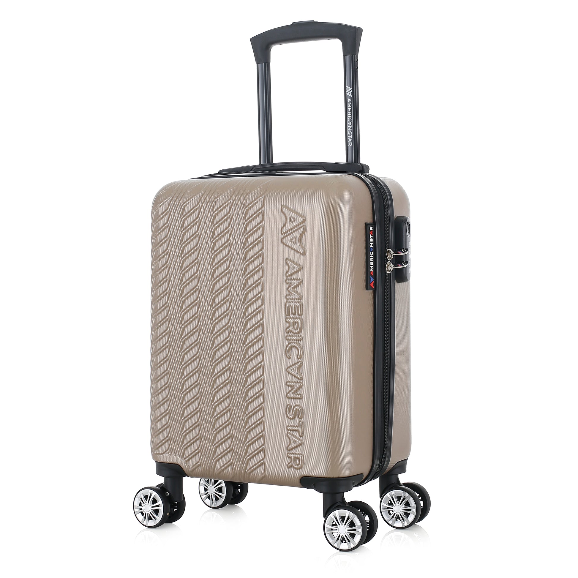 Valise beige de notre collection American Star, Seattle, taille XS, de 3/4