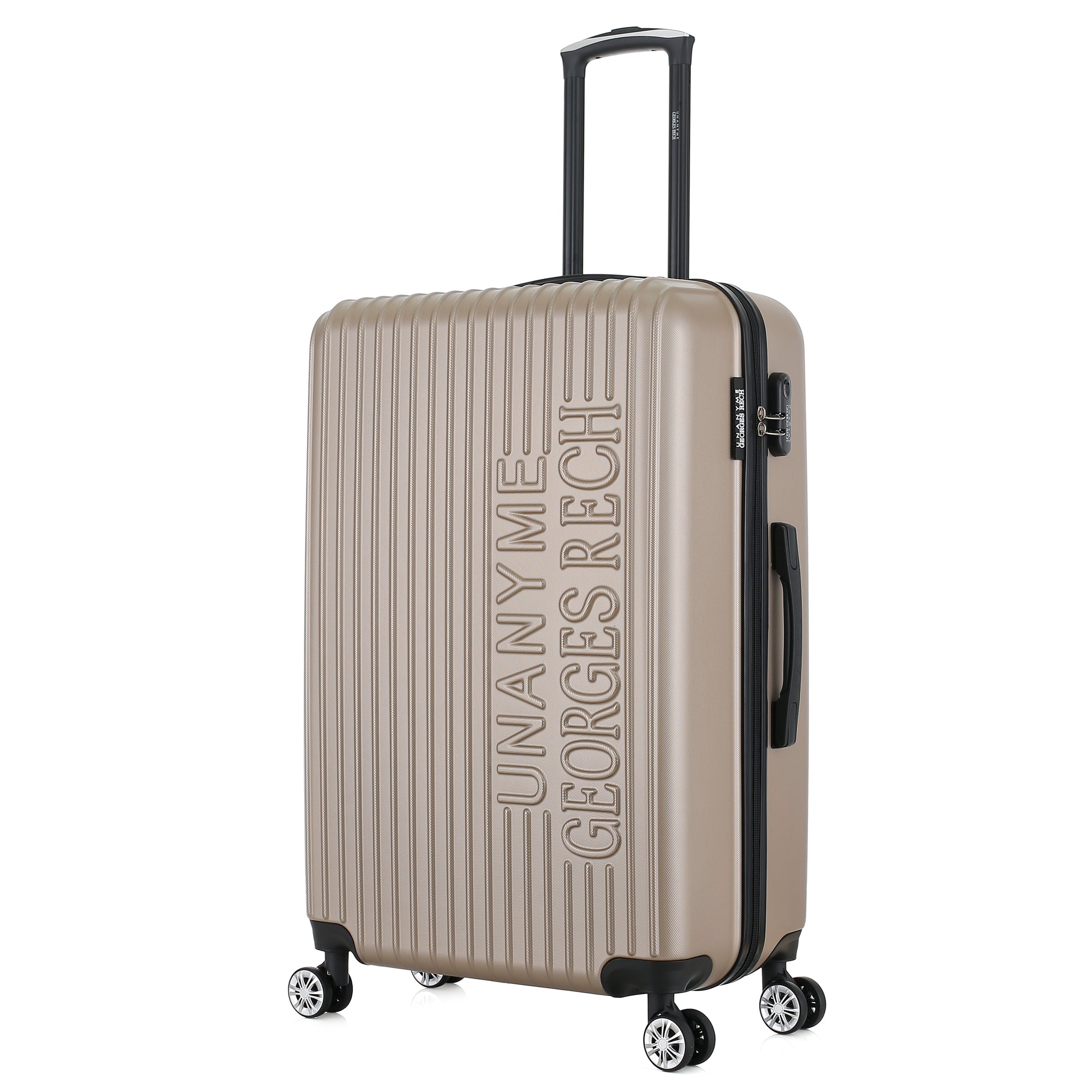 Valise beige de notre collection Georges Rech, Venise, taille L, de 3/4