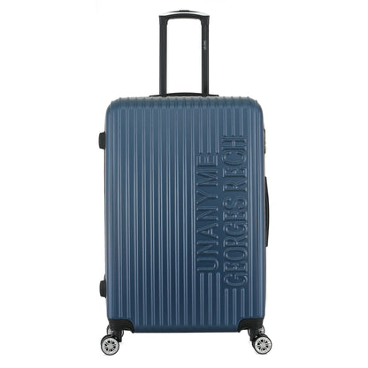 Valise bleue de notre collection Georges Rech, Venise, taille L, de face