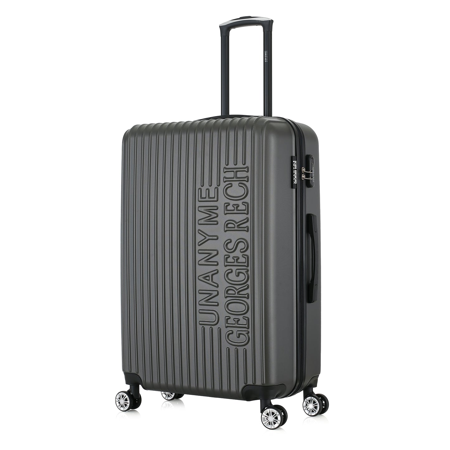 Valise grise de notre collection Georges Rech, Venise, taille L, de 3/4