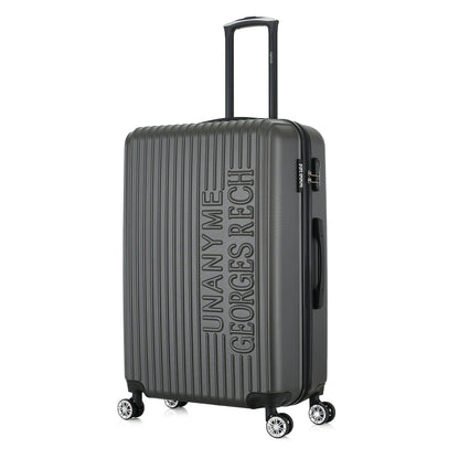 Valise grise de notre collection Georges Rech, Venise, taille L, de 3/4