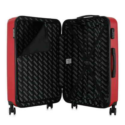 Valise rouge de notre collection Georges Rech, Venise, taille L, ouverte