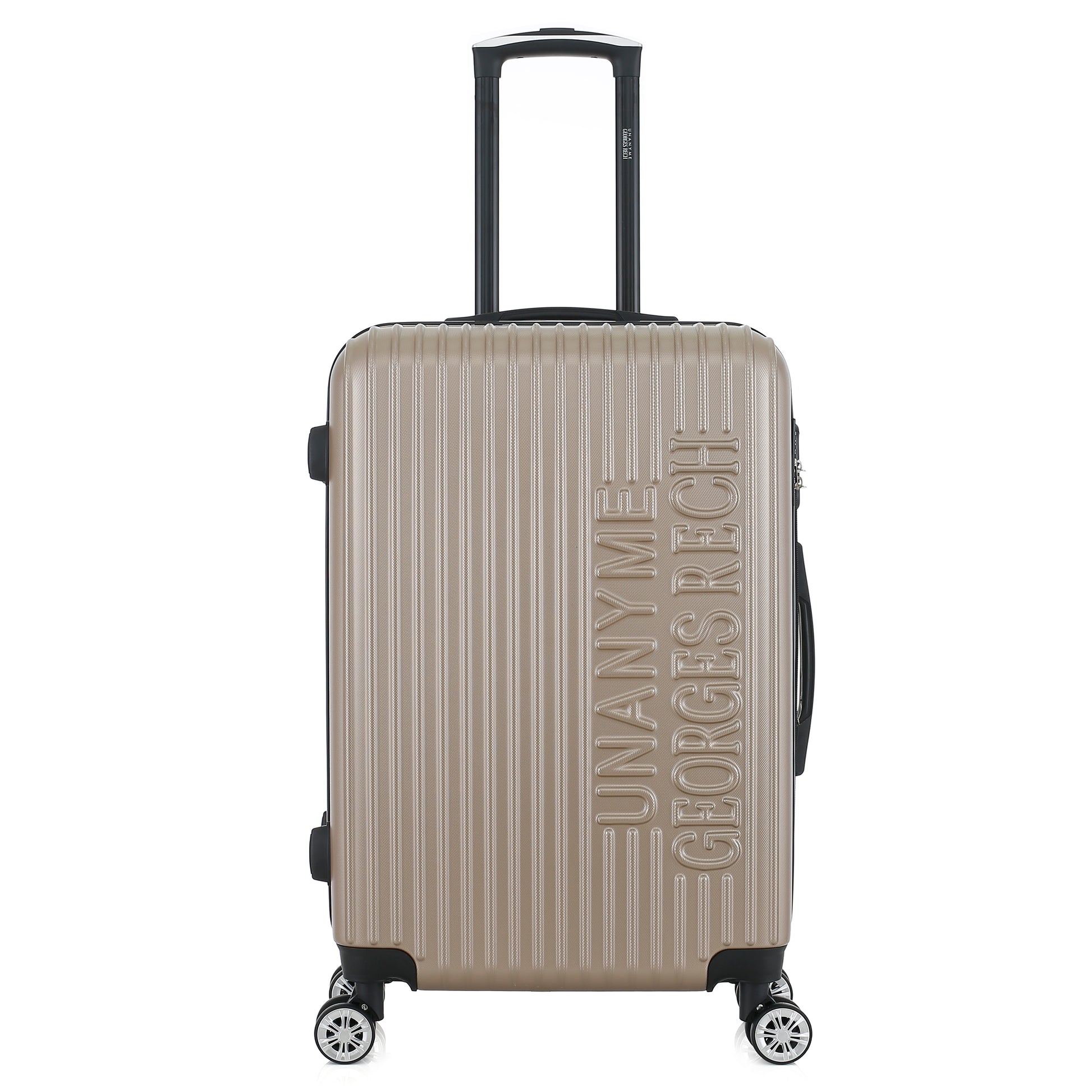 Valise beige de notre collection Georges Rech, Venise, taille M, de face