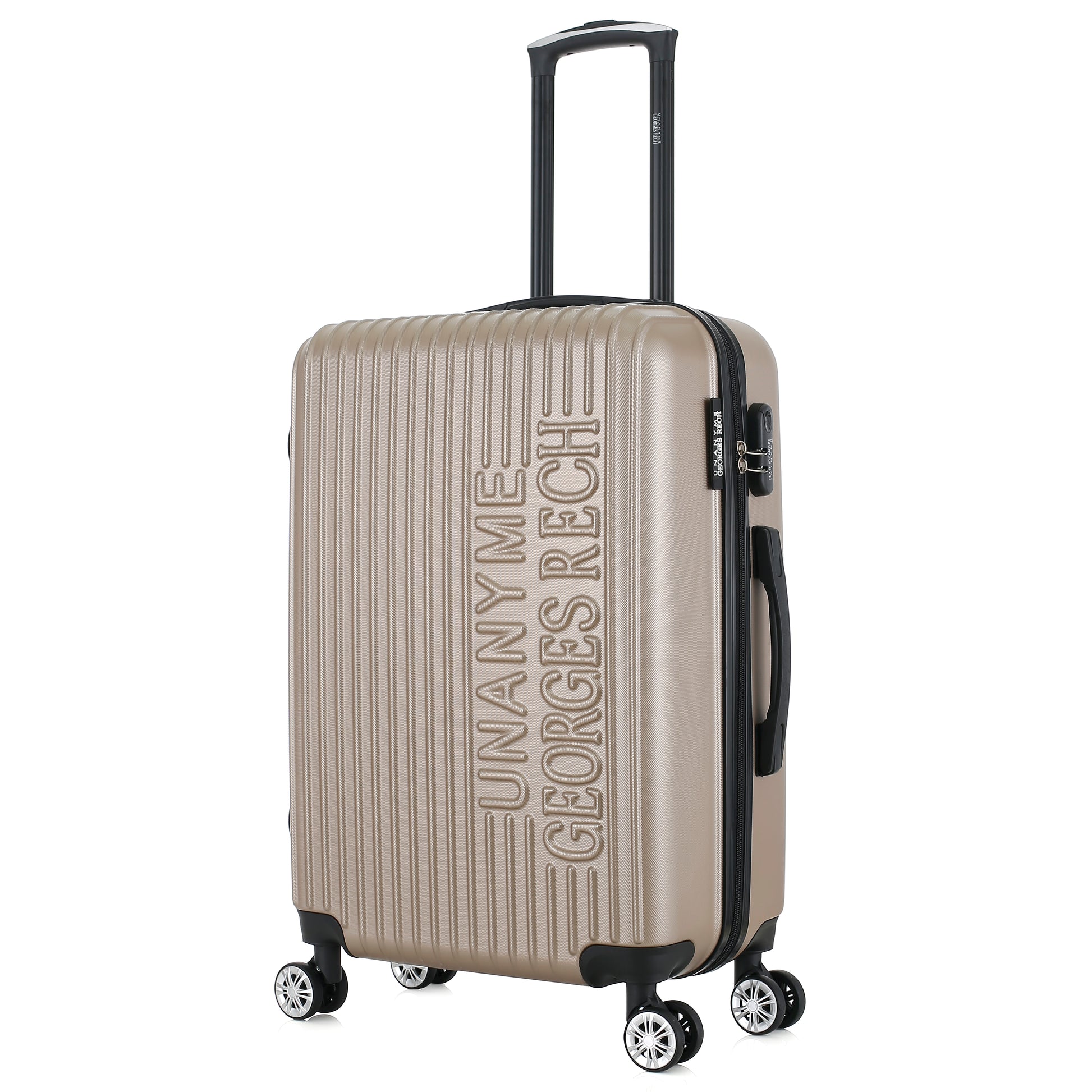 Valise beige de notre collection Georges Rech, Venise, taille M, de 3/4