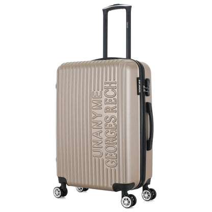 Valise beige de notre collection Georges Rech, Venise, taille M, de 3/4