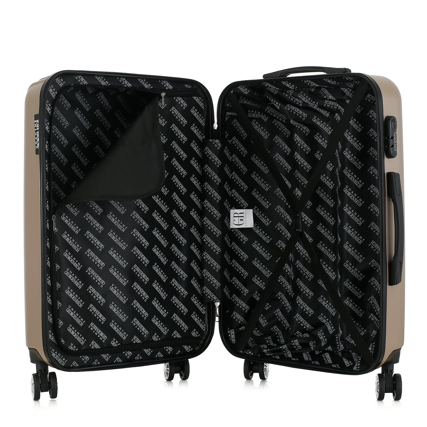 Valise beige de notre collection Georges Rech, Venise, taille M, ouverte