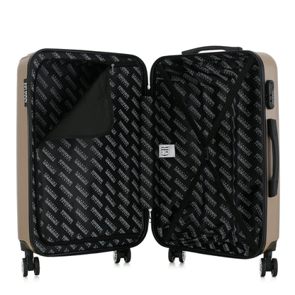 Valise beige de notre collection Georges Rech, Venise, taille M, ouverte