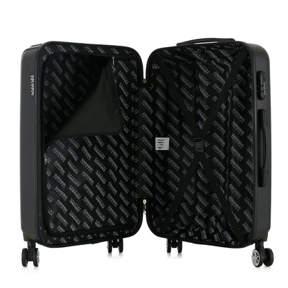 Valise noire de notre collection Georges Rech, Venise, taille M, ouverte