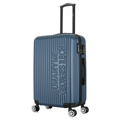 Valise bleue de notre collection Georges Rech, Venise, taille M, de 3/4