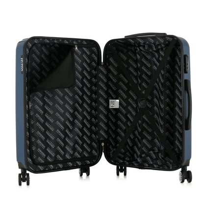 Valise bleue de notre collection Georges Rech, Venise, taille M, ouverte