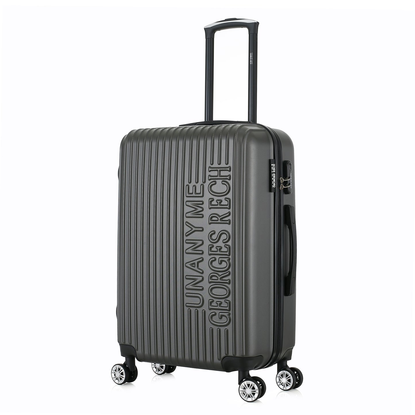 Valise grise de notre collection Georges Rech, Venise, taille M, de 3/4