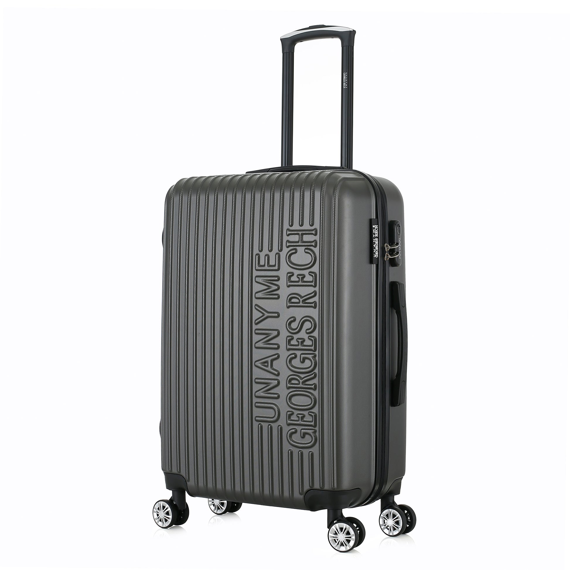 Valise grise de notre collection Georges Rech, Venise, taille M, de 3/4