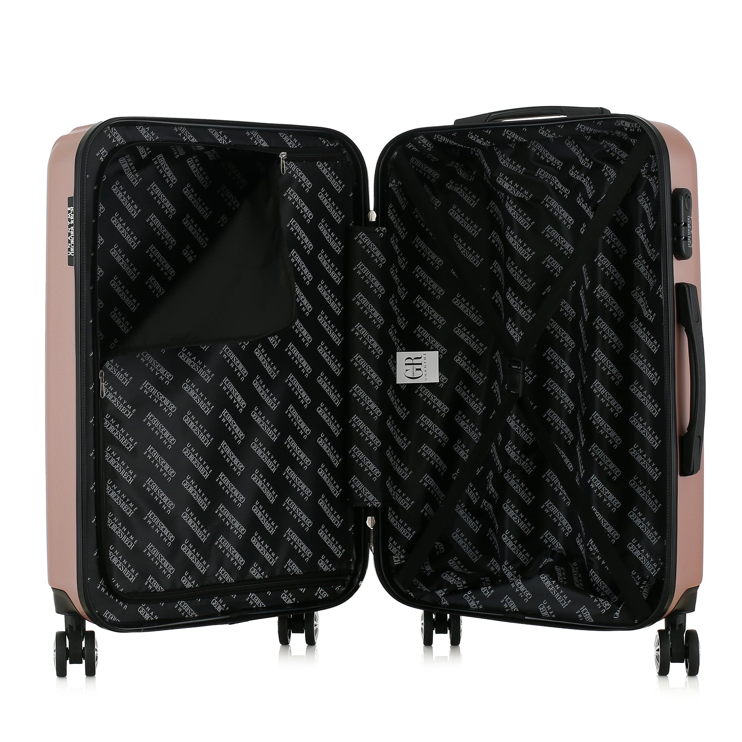 Valise rose de notre collection Georges Rech, Venise, taille M, ouverte