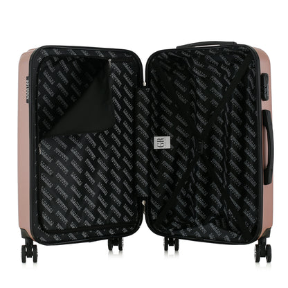 Valise rose de notre collection Georges Rech, Venise, taille M, ouverte