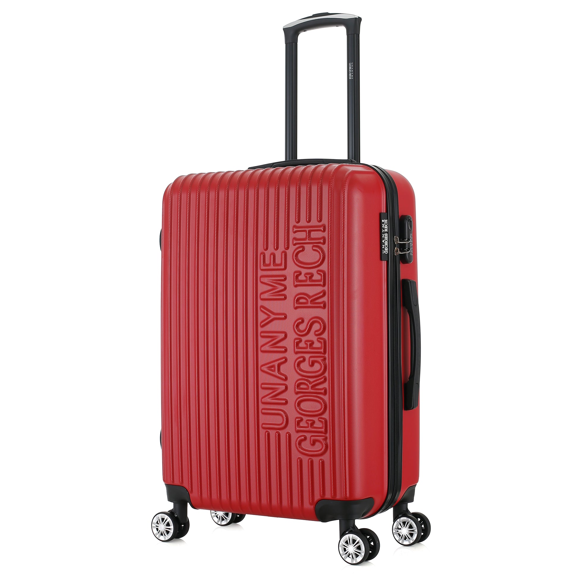 Valise rouge de notre collection Georges Rech, Venise, taille M, de 3/4