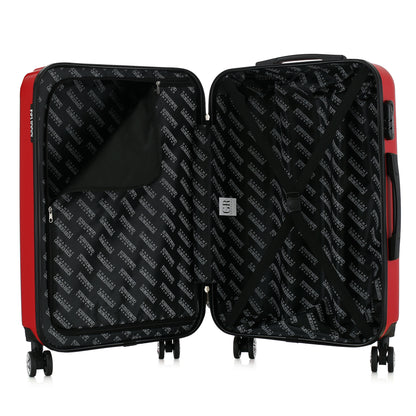 Valise rouge de notre collection Georges Rech, Venise, taille M, ouverte