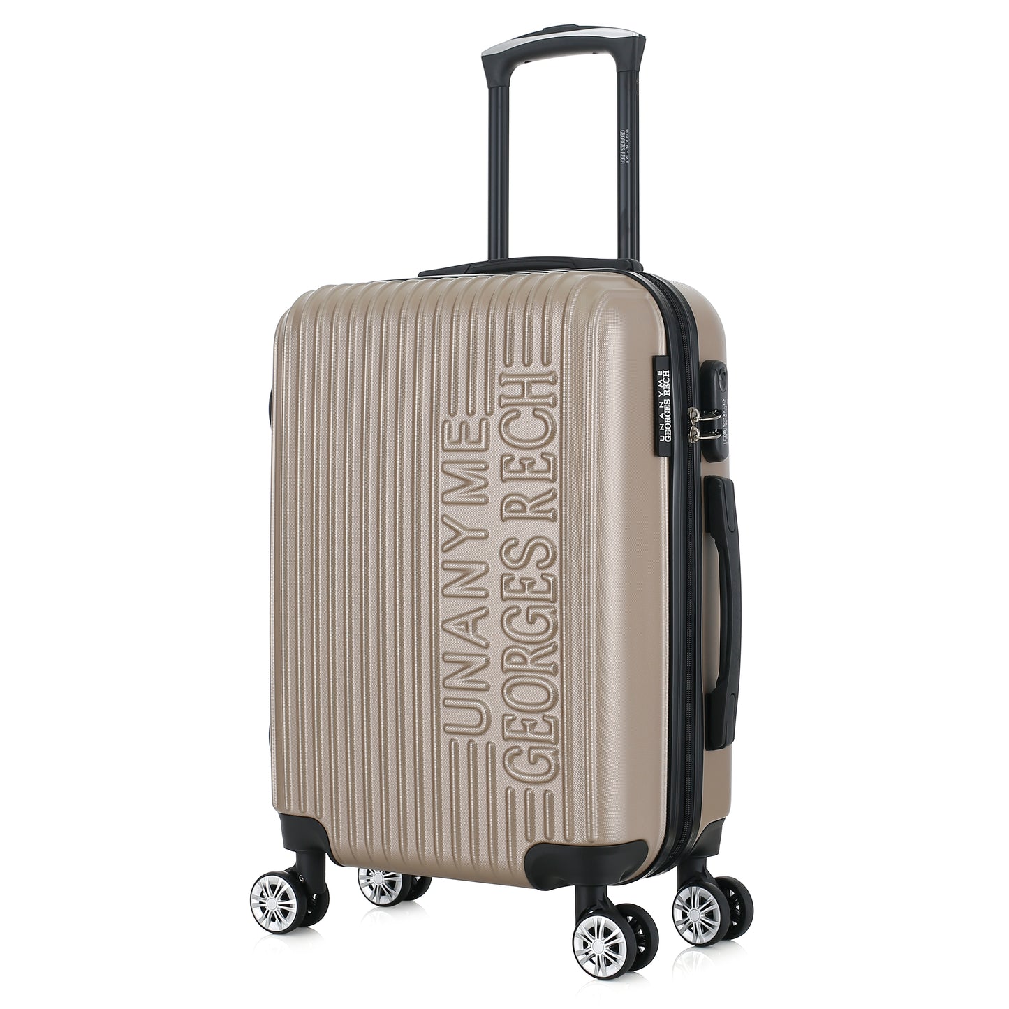 Valise beige de notre collection Georges Rech, Venise, taille S, de 3/4