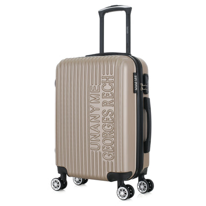 Valise beige de notre collection Georges Rech, Venise, taille S, de 3/4
