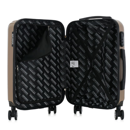 Valise beige de notre collection Georges Rech, Venise, taille S, ouverte