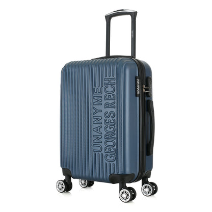 Valise bleue de notre collection Georges Rech, Venise, taille S, de 3/4