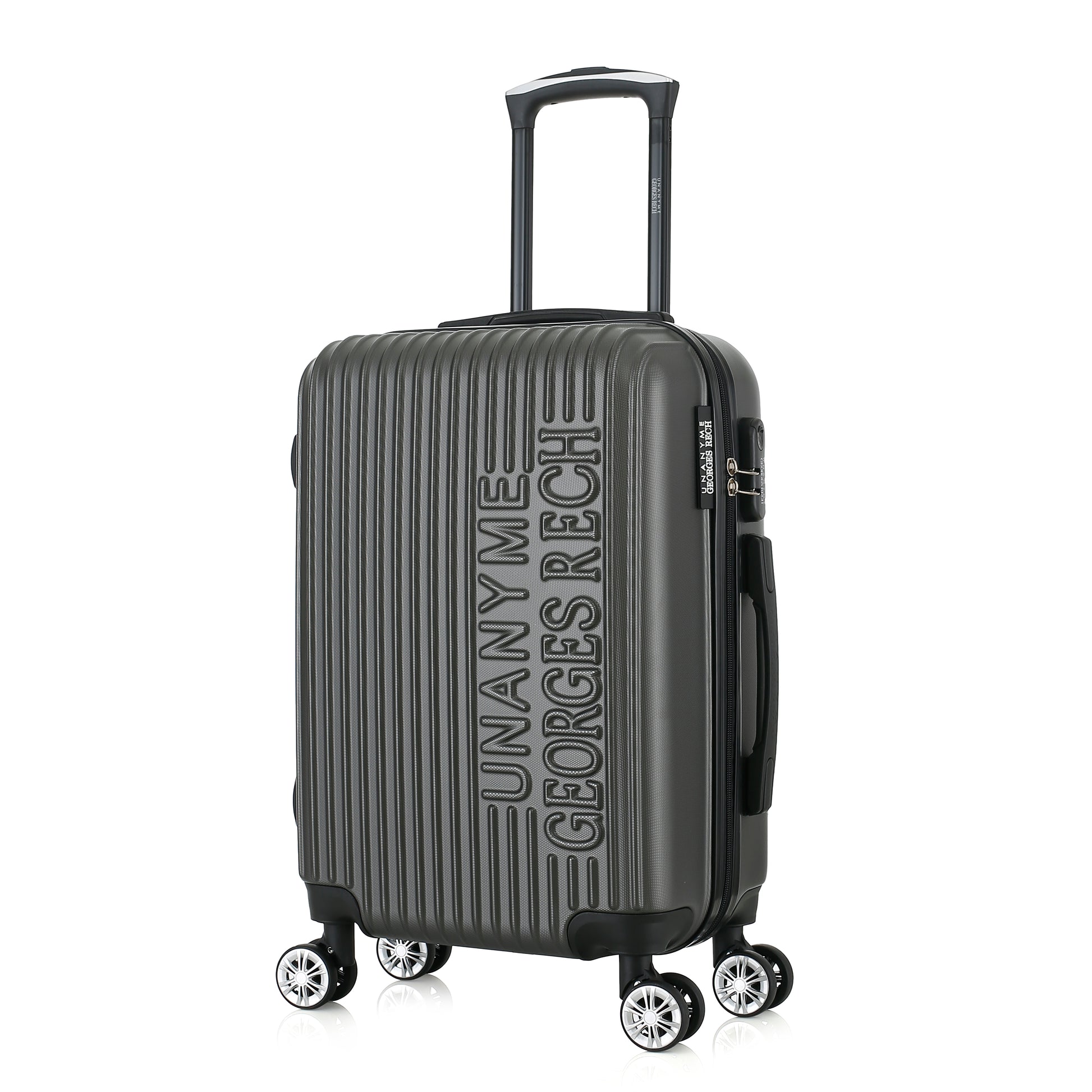 Valise grise de notre collection Georges Rech, Venise, taille S, de 3/4