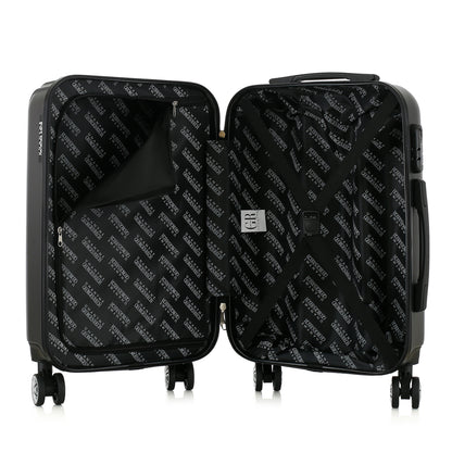 Valise grise de notre collection Georges Rech, Venise, taille S, ouverte