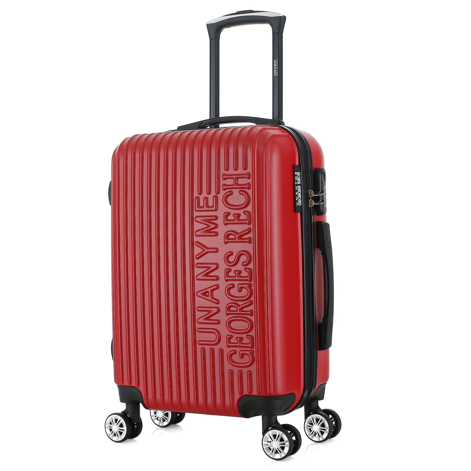 Valise rouge de notre collection Georges Rech, Venise, taille S, de 3/4