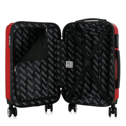 Valise rouge de notre collection Georges Rech, Venise, taille S, ouverte