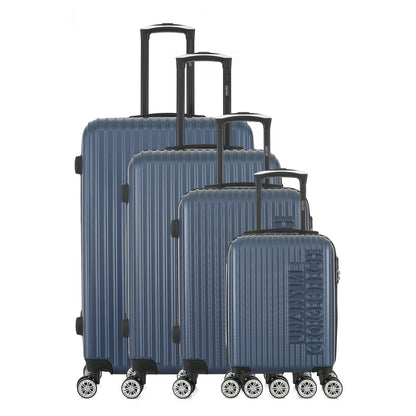 Set de 4 valises bleues de notre collection Georges Rech, Venise, de face
