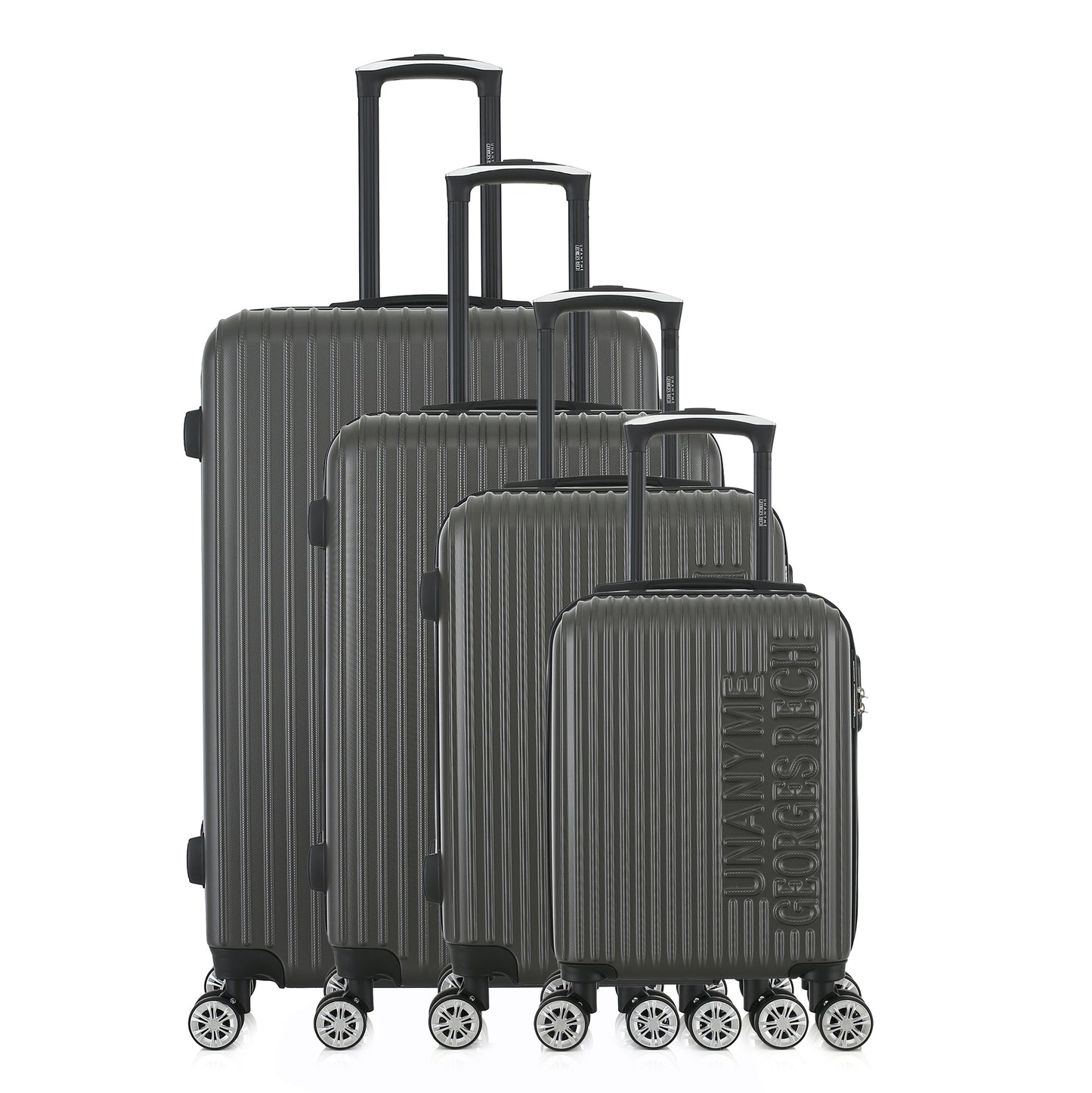 Set de 4 valises grises de notre collection Georges Rech, Venise, de face
