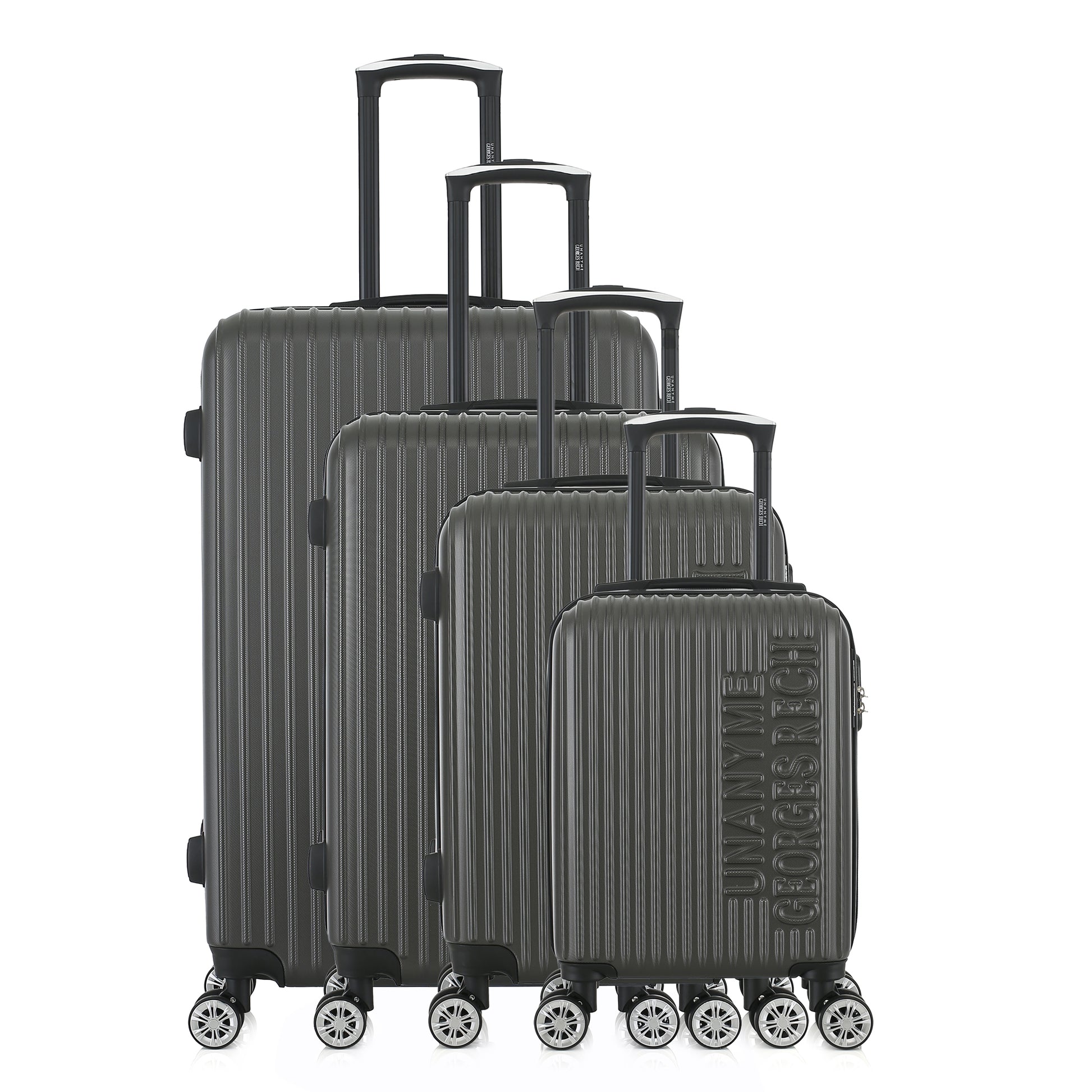 Set de 4 valises grises de notre collection Georges Rech, Venise, de face
